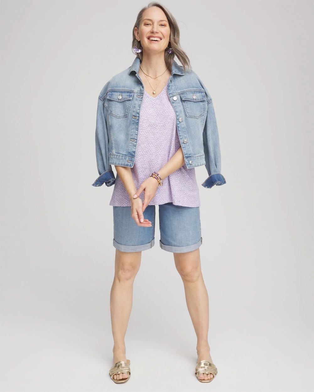 Polka-Dot Short Sleeve Forward Seam Tee | Chico's
